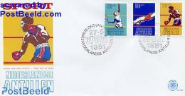 Delcampe - Netherlands Antilles 1981 Sports FDC, First Day Cover, Sport - Boxing - Sport (other And Mixed) - Swimming - Tennis - Boksen