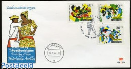 Delcampe - Netherlands Antilles 1972 Culture FDC Palm, First Day Cover, Performance Art - Dance & Ballet - Music - Danse