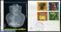 Delcampe - Netherlands Antilles 1971 Culture FDC Lion, First Day Cover, Health - Food & Drink - Ernährung