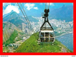 Delcampe - CPSM/gf  RIO DE JANEIRO (Bresil).  Panorama E Bondinho Aéreo Ao Pào De Açucar, Animé.  .*867 - Rio De Janeiro