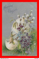 Delcampe - CPA PÂQUES.  Heureuses Pâques.  Lièvre Dans Un Oeuf..*18198 - Ostern
