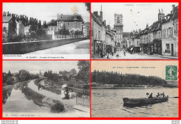 Delcampe - 4 CPA Clamecy. "Avenue De La Gare" "Rue Du Marché" "Nevers, Entre Deux Eaux" "Lac Des Settons"...*1475 - Clamecy