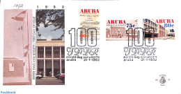 Delcampe - Aruba 1992 Postal Service Centenary 3v, First Day Cover, Post - Art - Handwriting And Autographs - Posta