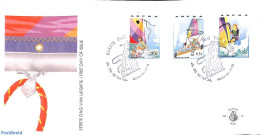 Delcampe - Aruba 1993 Sailing 3v, First Day Cover, Sport - Transport - Sailing - Sport (other And Mixed) - Ships And Boats - Vela