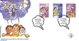 Delcampe - Aruba 1998 Child Welfare 3v, First Day Cover, Performance Art - Various - Dance & Ballet - Music - Toys & Children's G.. - Danse
