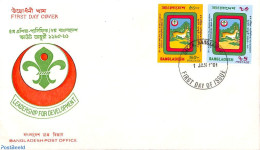 Delcampe - Bangladesh 1981 Scouting 2v, First Day Cover, Nature - Sport - Animals (others & Mixed) - Deer - Scouting - Bangladesch