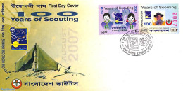 Delcampe - Bangladesh 2007 Scouting Centenary 2v [:], First Day Cover, Sport - Scouting - Bangladesch