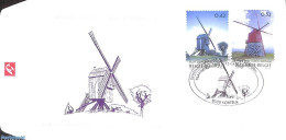Delcampe - Belgium 2002 Windmills 2v, Joint Issue With Madeira, First Day Cover, Various - Joint Issues - Mills (Wind & Water) - Cartas & Documentos