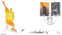 Delcampe - Belgium 2004 Sculptures 2v, Joint Issue Rumenia, First Day Cover, Various - Joint Issues - Art - Sculpture - Cartas & Documentos