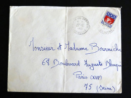 Delcampe - BOULIEU LES ANNONAY - ARDECHE - CACHET ROND MANUEL SUR ARMOIRIES PARIS - Manual Postmarks