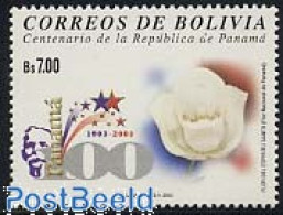 Delcampe - Bolivia 2003 Republic Centenary 1v, Mint NH, Nature - Flowers & Plants - Bolivie