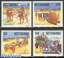 Delcampe - Botswana 1984 Tradional Transport 4v, Mint NH, Nature - Cattle - Botswana (1966-...)