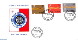 Delcampe - Malta 1971 Europa 3v, First Day Cover, History - Europa (cept) - Malta