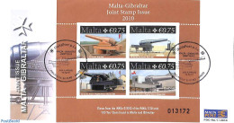 Delcampe - Malta 2010 Big Artillery S/s, Joint Issue Gibraltar, First Day Cover, Various - Joint Issues - Weapons - Joint Issues