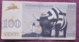 Delcampe - (!) 2011 100 VENTI LATVIA , Lettland ,  Currency Venspils City,cow , Lighthouse, Beacon, Pharos, Seamark  CIRCULATED - Lettonie