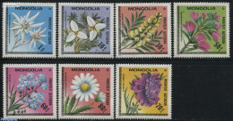Delcampe - Mongolia 1979 Flowers 7v, Mint NH, Nature - Flowers & Plants - Mongolie