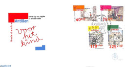 Delcampe - Netherlands Antilles 1996 Child Welfare 4v, First Day Cover, Various - Textiles - Textiles