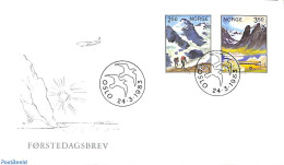 Delcampe - Norway 1983 Norden, Tourism 2v, First Day Cover, History - Transport - Various - Europa Hang-on Issues - Automobiles -.. - Briefe U. Dokumente
