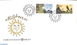Delcampe - Norway 1986 Europa, Environment 2v, First Day Cover, History - Nature - Europa (cept) - Birds - Butterflies - Environm.. - Briefe U. Dokumente