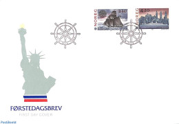 Delcampe - Norway 1992 Europa, Discovery Of America 2v, First Day Cover, History - Transport - Europa (cept) - Explorers - Ships .. - Lettres & Documents
