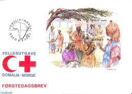 Delcampe - Norway 1987 Red Cross S/s, Joint Issue Somalia, First Day Cover, Health - Various - Red Cross - Joint Issues - Briefe U. Dokumente