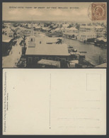Delcampe - Belize River, British Honduras 2c 1928 Old Postcard Birds Eye View Bridge Street - Belice