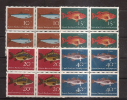 Delcampe - GERMANY Welfare - Fish Set Of 4 Blocks 1964 Scott 396-9 Michel 412-5 MNH - Neufs