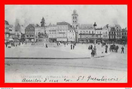 Delcampe - CPA (02)  SAINT-QUENTIN.  La Place Et Le Beffroi, Animé..*18200 - Saint Quentin