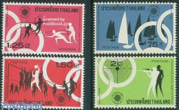 Delcampe - Thailand 1975 SEAP Games 4v, Mint NH, Sport - Badminton - Sailing - Shooting Sports - Sport (other And Mixed) - Volley.. - Badminton