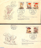 Delcampe - Czechoslovkia 1958 Mushrooms 5v, First Day Cover, Nature - Mushrooms - Briefe U. Dokumente