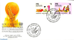 Delcampe - United Nations, Vienna 1988 World Without Hunger 2v, First Day Cover, Health - Nature - Various - Bread & Baking - Foo.. - Ernährung