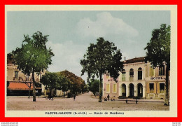Delcampe - CPA (47) CASTELJALOUX.  Route De Bordeaux, Animé, Grand Café, Hôtel Faget...*1955 - Casteljaloux