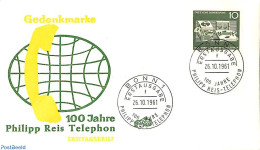Delcampe - Germany, Federal Republic 1961 Reis Telephone 1v, First Day Cover, Science - Inventors - Telecommunication - Telephones - Lettres & Documents