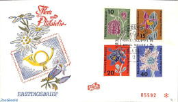 Delcampe - Germany, Federal Republic 1963 Flora & Philately 4v, First Day Cover, Nature - Flowers & Plants - Orchids - Philately - Lettres & Documents