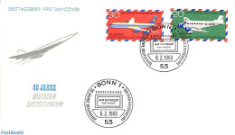 Delcampe - Germany, Federal Republic 1969 Aviation 2v, First Day Cover, Transport - Aircraft & Aviation - Lettres & Documents