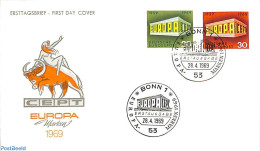 Delcampe - Germany, Federal Republic 1969 Europa 2v, First Day Cover, History - Europa (cept) - Lettres & Documents