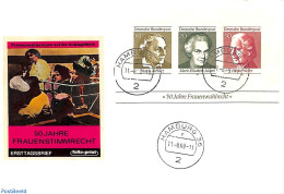 Delcampe - Germany, Federal Republic 1969 Women Election Rights S/s, First Day Cover, History - Women - Lettres & Documents