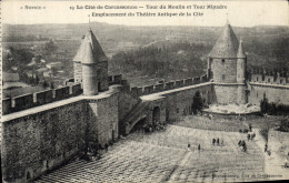 Delcampe - CPA Carcassonne Tour Du Moulin Et Tour Mipadre Emplacement Du Theatre Antique De La Cite - Carcassonne