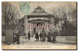 Delcampe - CPA Caen Porte Principlae Du Chateau Caserne Lefebvre Soldats Militaria - Caen