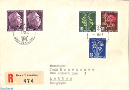 Delcampe - Switzerland 1948 Pro Juventute 4v, First Day Cover, Nature - Flowers & Plants - Briefe U. Dokumente