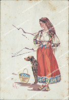 Delcampe - Bh317 Cartolina Costumi Di Sardegna Baronia Tempera Di Lety Loy - Nuoro