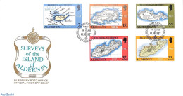Delcampe - Alderney 1989 Maps 5v, First Day Cover, Sport - Various - Golf - Maps - Golf