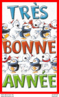 Delcampe - CPSM/pf  NOEL.  Très Bonne Année, Pingouins, Ours Blancs, Strass..*6809 - Santa Claus