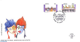 Delcampe - Aruba 2001 Mascaruba 2v, First Day Cover, Nature - Performance Art - Cacti - Theatre - Cactus