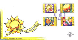 Delcampe - Aruba 2005 Wishing Stamps 4v, First Day Cover, Nature - Various - Cacti - Fish - Flowers & Plants - Greetings & Wishin.. - Cactus