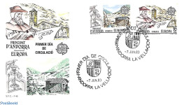 Delcampe - Andorra, Spanish Post 1983 Europa CEPT, Human Mind 2v, First Day Cover, History - Religion - Various - Europa (cept) -.. - Briefe U. Dokumente