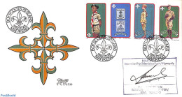Delcampe - Bophuthatswana 1982 Scouting 75th Anniversary 4v, First Day Cover, Sport - Cycling - Scouting - Stamps On Stamps - Radsport
