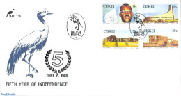 Delcampe - Ciskei 1986 Independence 4v, First Day Cover, History - Flags - Art - Modern Architecture - Ciskei