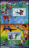 Delcampe - Djibouti 1984 Olympic Winter Games 2 S/s, Mint NH, Sport - Transport - (Bob) Sleigh Sports - Ice Hockey - Olympic Wint.. - Hiver