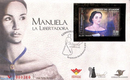 Delcampe - Ecuador 2010 Manuela Saenz 1v, Joint Issue Venezuela, First Day Cover, Various - Joint Issues - Joint Issues